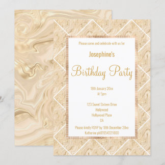ATEMBERAUBEND METALLIKCHAMPAGNE & GOLD CUSTOM SATI EINLADUNG