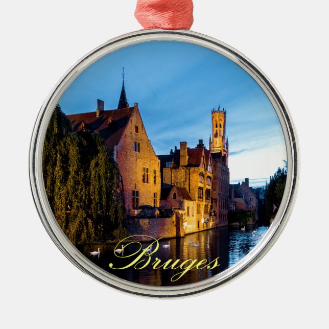 Atemberaubend! Mittelalterliche Brügge - Pro Foto Ornament Aus Metall (Vorne)