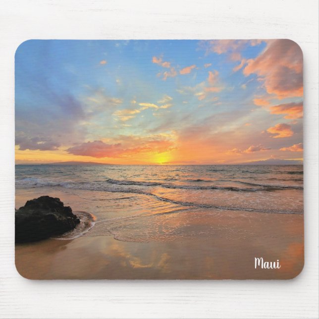 Atemberaubend Orange Maui Sunset Mousepad (Vorne)