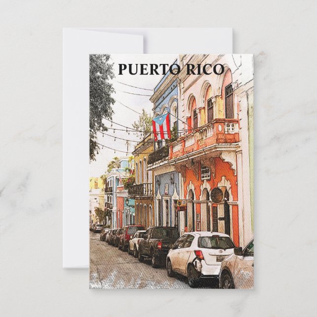 Atemberaubend Puerto Rico Vintage Reisen Karte (Vorderseite)