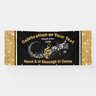Atemberaubend-, Schwarz-, Gold- und Weißbanner, Mu Banner