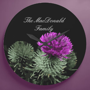 Atemberaubend Scottish Thistle Family Clan Große Wanduhr