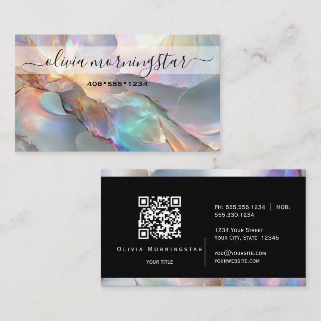Atemberaubend Signature Opal 2 QR-Code Visitenkarte (Vorne/Hinten)