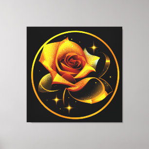 Atemberaubend Single Gold Rose Leinwanddruck