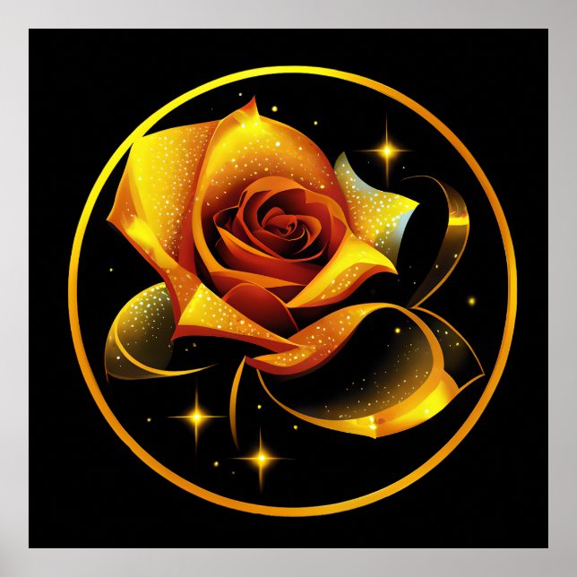 Atemberaubend Single Gold Rose Poster (Vorne)