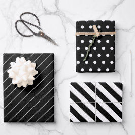 Atemberaubend und modern in Schwarz und Weiß Geschenkpapier Set