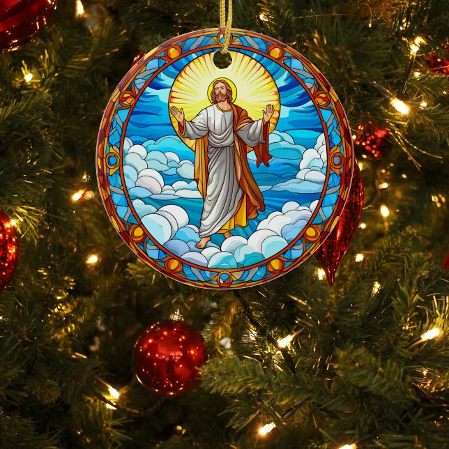 Atemberaubend verkettetes Glas Jesus Weihnachten Keramik Ornament (Von Creator hochgeladen)