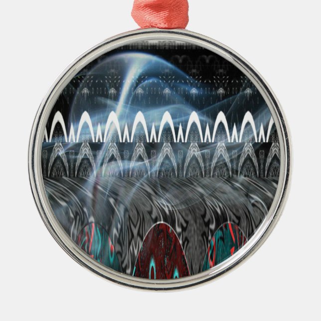 Atemberaubende Abstrakte Kunstdrucken Ornament Aus Metall (Vorne)