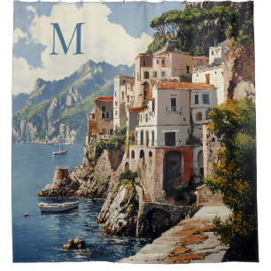 Atemberaubende Amalfi Küste Italien Landschaftlich Duschvorhang