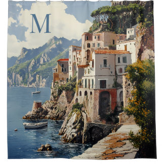 Atemberaubende Amalfi Küste Italien Landschaftlich Duschvorhang