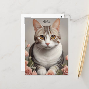 Atemberaubende amerikanische Kurzhaarkatze mit zar Postkarte