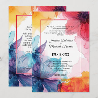 Atemberaubende Anemone Dreamscape Hochzeit Einladu Einladung