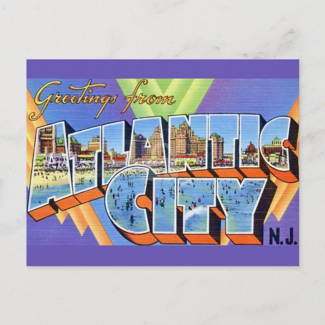 Atemberaubende Atlantik-City-Postkarte Postkarte (Vorderseite)