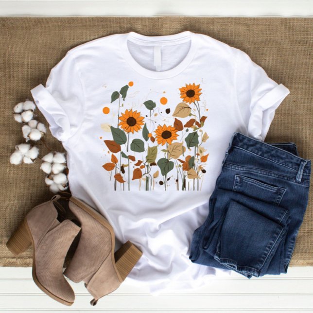 Atemberaubende Beauty Sonnenblumen Blätter T-Shirt (sunflower)