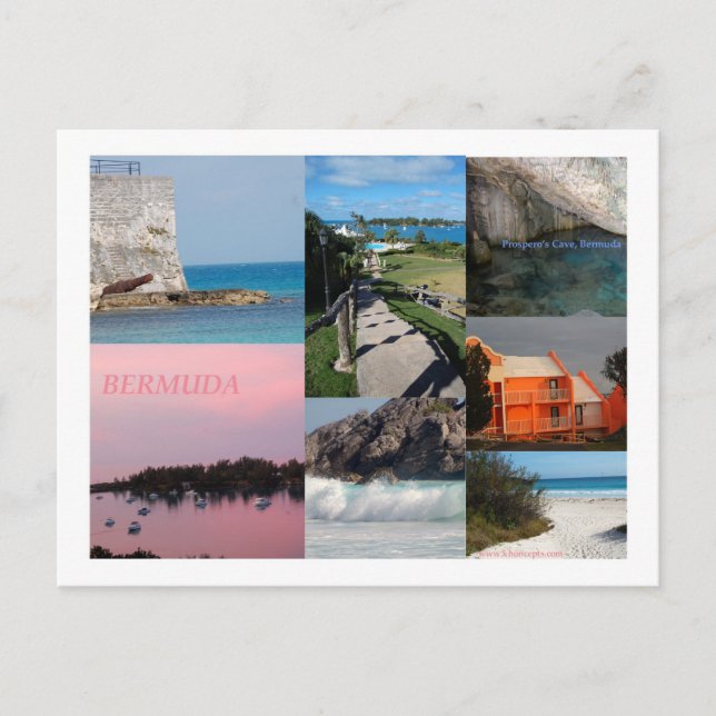Atemberaubende Bermuda-FotoCollage Postkarte (Vorderseite)