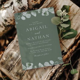 Atemberaubende Blätter Grün für Ihre Hochzeit Einladung