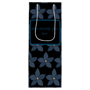 Atemberaubende blaue Blumen auf einem Geschenksack Geschenktüte Für Weinflaschen