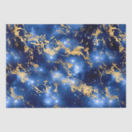 Atemberaubende Blauer, Weißer und Goldmarmor-Galax Seidenpapier
