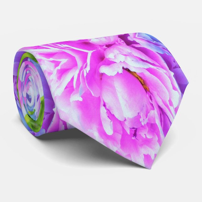 Atemberaubende Blume für doppelrosa Peony Krawatte (Gerollt)