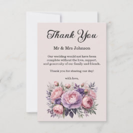 Atemberaubende Blumenhochzeit Dankeschön-Karte Dankeskarte