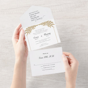 Atemberaubende Chuppah in einer jüdischen Hochzeit All In One Einladung