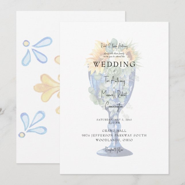 Atemberaubende Einladung zur Hochzeit im toskanisc (Vorne/Hinten)