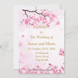 Atemberaubende Einladung zur Hochzeit, rosa Blüte