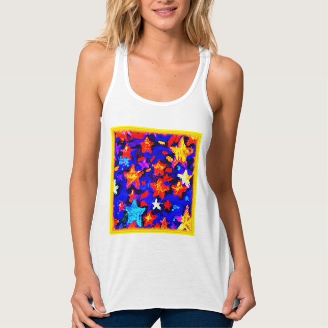 "Atemberaubende farbenfrohe Sterne". Jetzt kaufen Tank Top (Vorderseite)