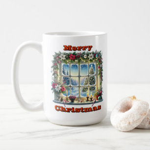 Atemberaubende Feiertagsfenster Kaffeetasse