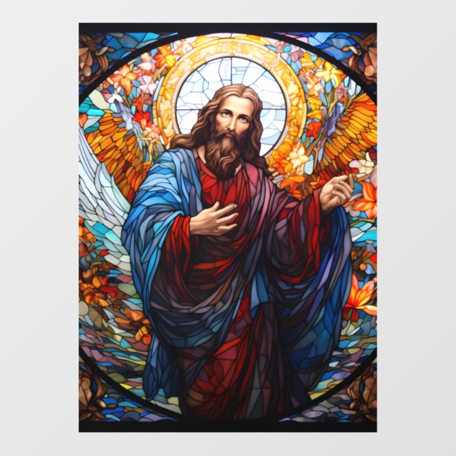 Atemberaubende Fensterklammer von Jesus 2 Fensteraufkleber (Blatt)