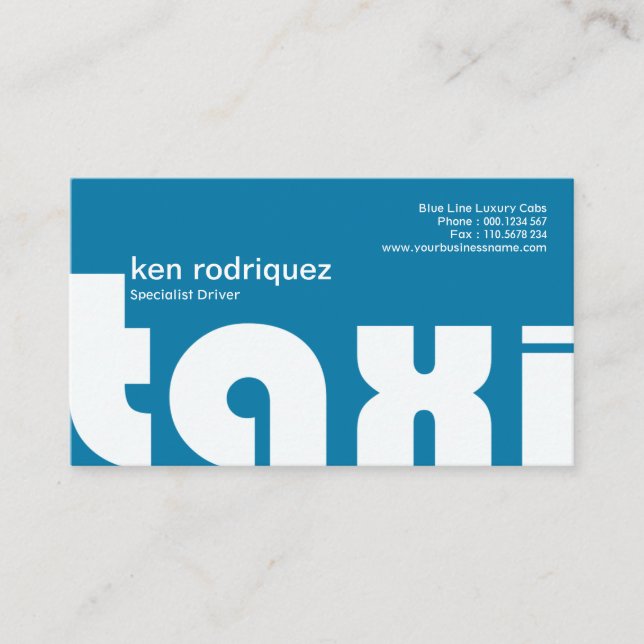 Atemberaubende fett helle Big Taxi Service Visitenkarte (Vorderseite)