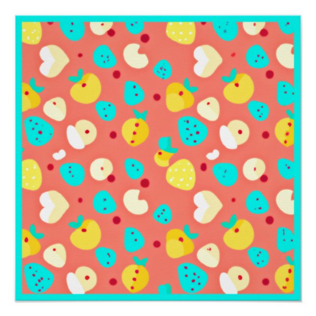 Atemberaubende Fruchtmuster Kunst Poster (Vorderseite)