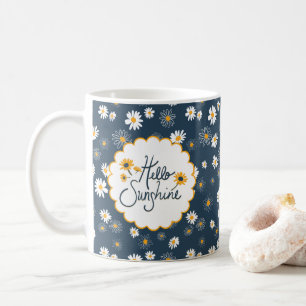 Atemberaubende gelbe weiße Sterne Hallo Sonnensche Kaffeetasse