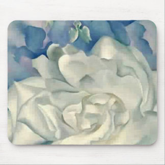 Atemberaubende Georgia O'Keefe weiße Rose und Mousepad