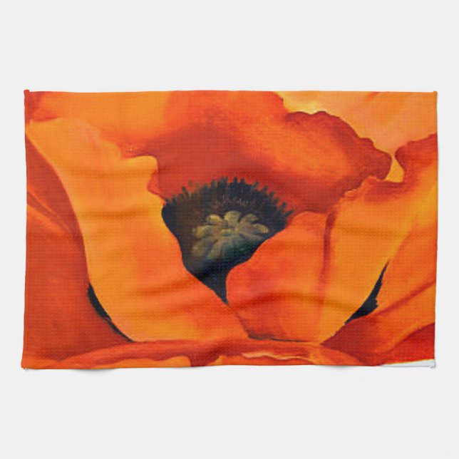 Atemberaubende Georgia O'Keeffe Rot-Mohnblume Küchentuch (Horizontal)