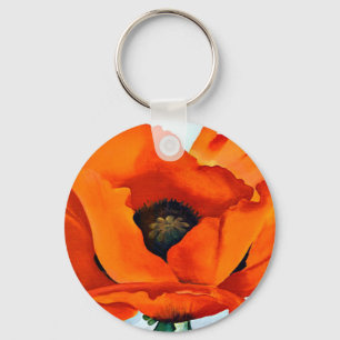 Atemberaubende Georgia O'Keeffe Rot-Mohnblume Schlüsselanhänger