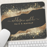 Atemberaubende Glitzer-Skripte für Schwarz und Gol Mousepad<br><div class="desc">Verbessern Sie Ihren Arbeitsbereich mit diesem Atemberaubenden Business Mouse Pad für Schwarz und Gold Glitzer Script. Dieses elegante Mauspad besticht durch einen luxuriösen schwarzen Hintergrund, der mit einer glänzenden goldenen Glitzer-Welle geschmückt ist und ein perfektes Gleichgewicht zwischen Professionalität und Stil schafft. Der trendige Script-Schriftart zeigt Ihren Firmennamen deutlich an und...</div>