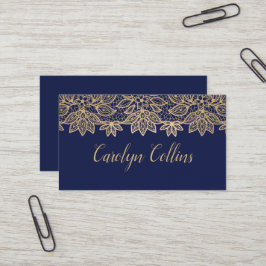 Atemberaubende Gold Tone Lacy Business Card Visitenkarte
