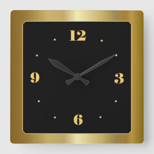 Atemberaubende goldene Wanduhr mit schwarzem Zentr