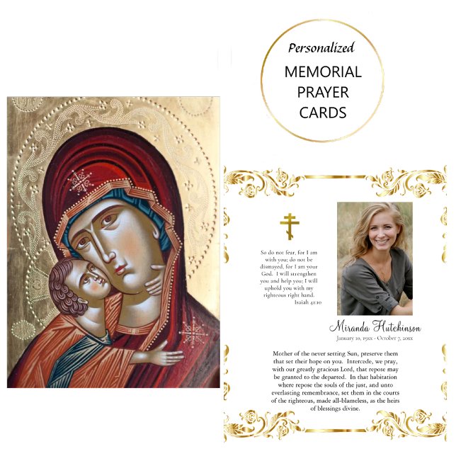 Atemberaubende Goldtheotokos-Gedenkkarte Platzkarte (Von Creator hochgeladen)