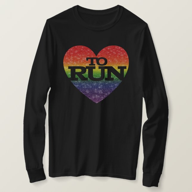 Atemberaubende Imitate Glitzer Regenbogeneffekt He T-Shirt (Design vorne)