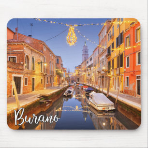 Atemberaubende Insel Burano, Italien Mousepad