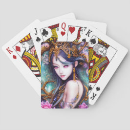 Atemberaubende japanische Girl Gothic-Fantasie Spielkarten