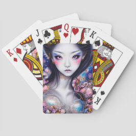 Atemberaubende japanische Girl Gothic-Fantasie Spielkarten