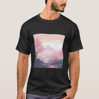 Atemberaubende K-Blüten-Landschaft handgemalt T-Shirt
