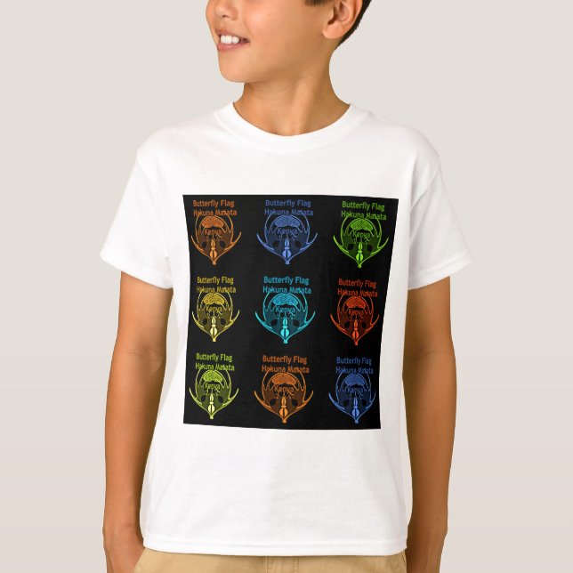 Atemberaubende kenianische Schmetterlingsflagge -  T-Shirt (Vorderseite)