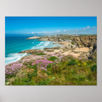 Atemberaubende Küstenlandschaft Newquay Beach Corn