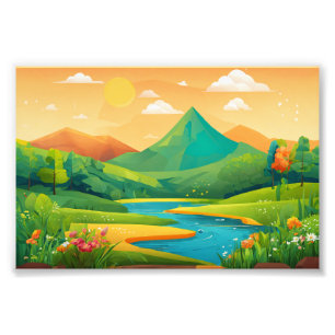 Atemberaubende Landschaft auf dem Satin-Foto-Papie Fotodruck