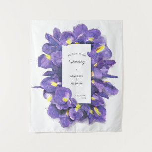 Atemberaubende Lila Irisfarben-Blumenhochzeit Wandteppich