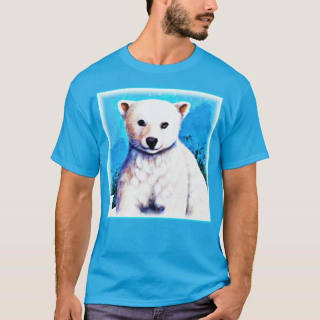 Atemberaubende Malerei eines Eisbärenkubs. Jetzt k T-Shirt (Vorderseite)